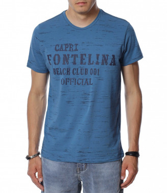 Тениска в син цвят с надпис...