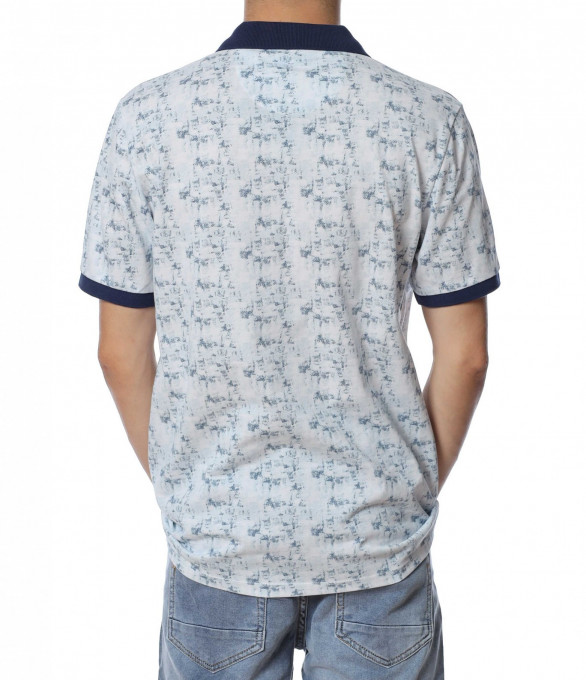 Поло тениска в преливащ цвят 13928 - Бял