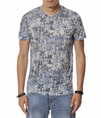 Тениска с дизайн 13518 - Сив