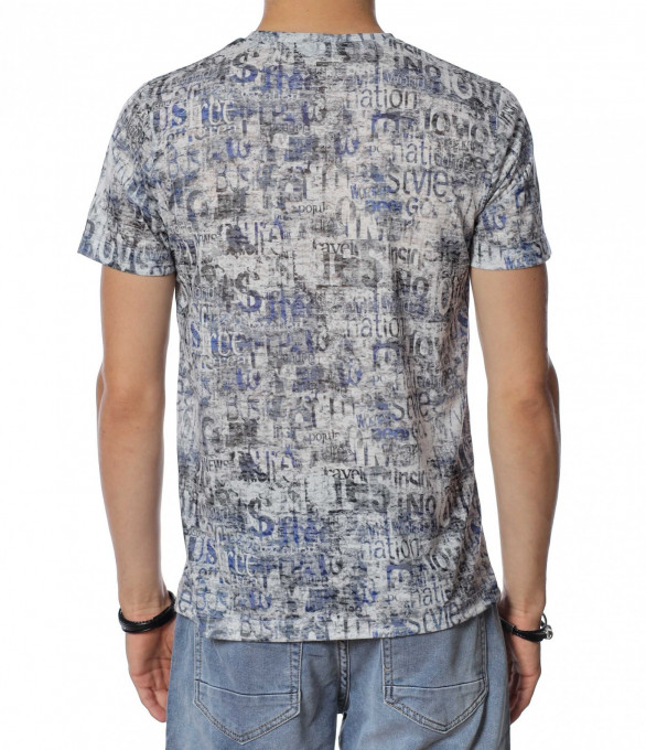 Тениска с дизайн 13518 - Сив