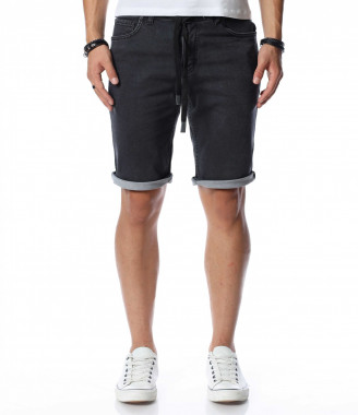 Къси черни дънки с връзки...