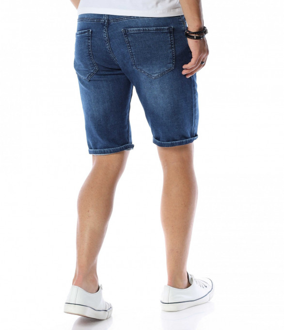 Изчистени сини къси дънки 13991 - Син