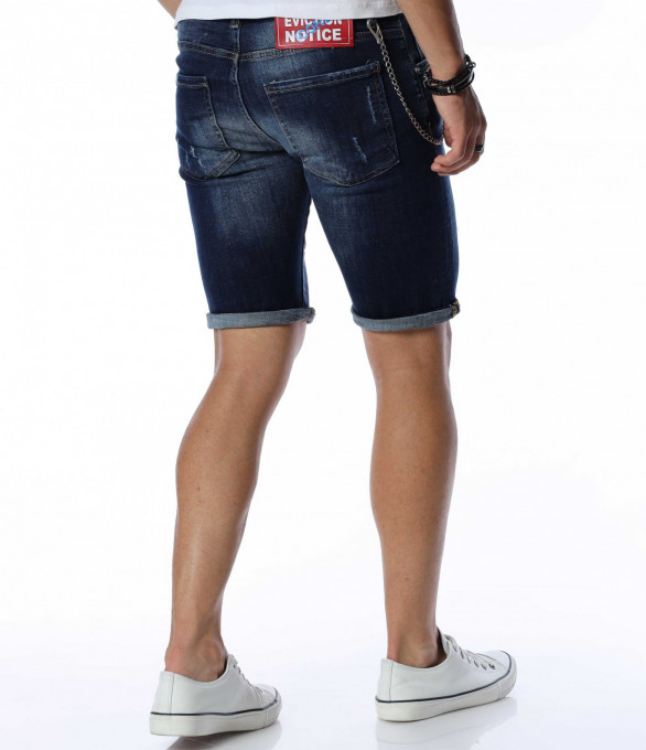 Къси дънки с кръпки и пръски 13983 -...