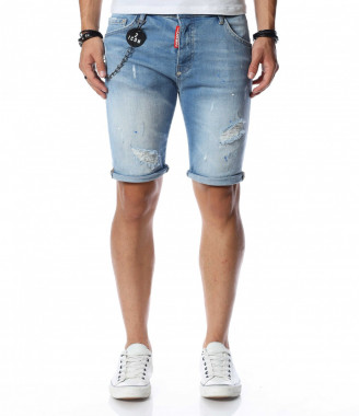 Светлосини къси дънки с...