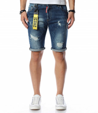 Къси дънки с жълти пръски...