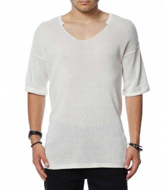 Мрежеста тениска с къс...