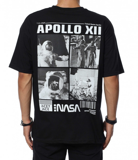 Тениска с къс ръкав НАСА 13996 - Черен